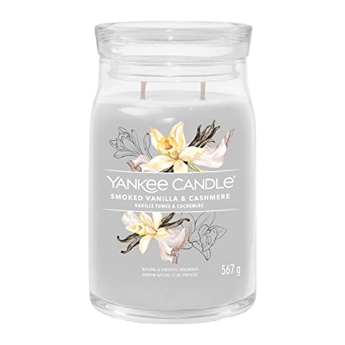 Yankee Candle Signature Duftkerze | große Kerze mit langer Brenndauer „Smoked Vanilla & Cashmere“ | Soja-Wachs-Mix | Perfekte Geschenke für Frauen von Yankee Candle