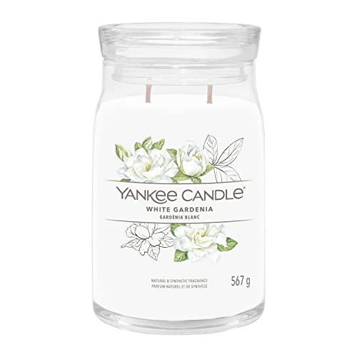 Yankee Candle Signature Duftkerze | große Kerze mit langer Brenndauer „White Gardenia“ | Soja-Wachs-Mix | Perfekte Geschenke für Frauen von Yankee Candle