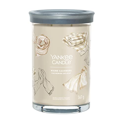 Yankee Candle Signature Duftkerze ; große Tumbler-Kerze mit langer Brenndauer „Warm Cashmere“ ; Soja-Wachs-Mix von Yankee Candle