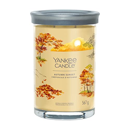 Yankee Candle Signature Duftkerze | große Tumbler-Kerze mit langer Brenndauer „Autumn Sunset“ | Soja-Wachs-Mix | Perfekte Geschenke für Frauen von Yankee Candle