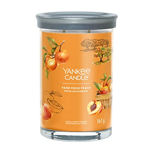 Yankee Candle Signature Duftkerze | große Tumbler-Kerze mit langer Brenndauer „Farm Fresh Peach“ | Soja-Wachs-Mix | Perfekte Geschenke für Frauen von Yankee Candle