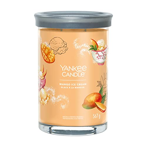 Yankee Candle Signature Duftkerze | große Tumbler-Kerze mit langer Brenndauer „Mango Ice Cream“ | Soja-Wachs-Mix | Perfekte Geschenke für Frauen von Yankee Candle