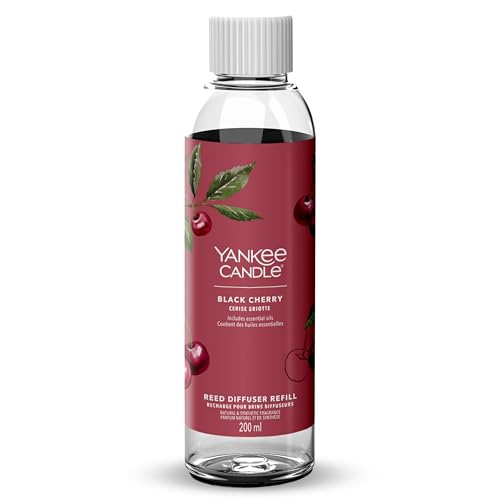 Yankee Candle Signature Nachfüllung für Diffusor mit Rattanstäbchen | Black Cherry | 200ml | bis zu 20 Wochen Duft Frauen von Yankee Candle