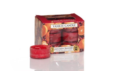 Yankee Candle Teelicht, Mandarin Cranberry, Duftkerze, Stövchenlicht, 12er Pack, Teelichte, 1065595 von Yankee Candle