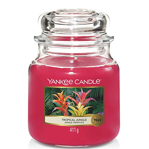 Yankee Candle Duftkerze im Glas (mittelgroß) | Tropical Jungle | Brenndauer bis zu 75 Stunden von Yankee Candle