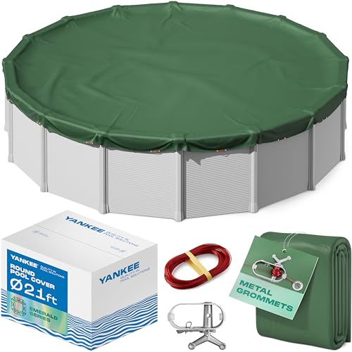 6,4 m runde Poolabdeckung | extra dick & langlebig | Sapphire Serie von Premium Kälte- und UV-beständiger Poolabdeckung | Aufstellpool Schutz | Basic by Yankee Pool Pillow von Yankee Pool Pillow