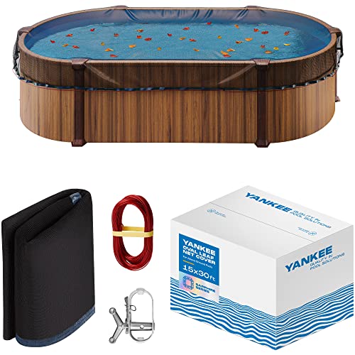 Yankee Pool-Laubkescher für ovale Pools, 4.5x9.4 m – robustes 0.4 cm oberirdisches Poolnetz,Pool-Laubkescher,Schwimmbadnetz zum Schutz vor Blättern,Pool-Laubfänger,Poolnetze von Yankee Pool Pillow