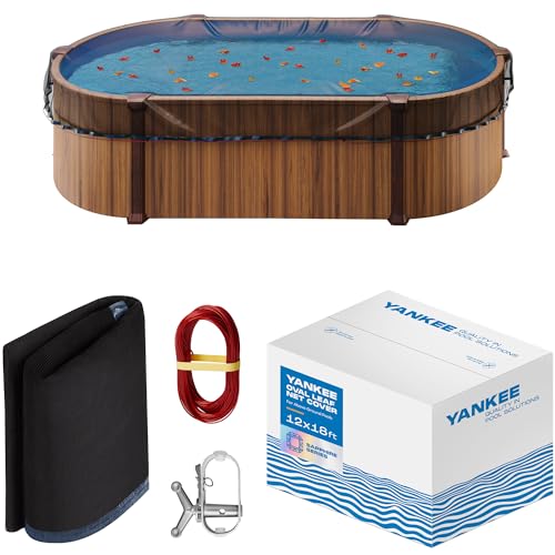 Yankee Pool-Laubkescher für ovalen Pool, 3,6 x 4,7 m, robustes 0,4 cm oberirdisches Poolkescher, Pool-Laubkescher, Schwimmbadnetz zum Schutz vor Blättern, Schmutz und Verstopfung, Pool-Laubfänger, von Yankee Pool Pillow