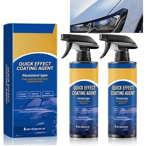 2PCS Advanced Car Quick-acting Coating Agent Spray, 3 in 1 Hochschutz-Auto-Beschichtungsspray, Multifunktionales Autos Kratzer Entferner, Quick Effect Coating Agent (120ml *2) von Yanlin