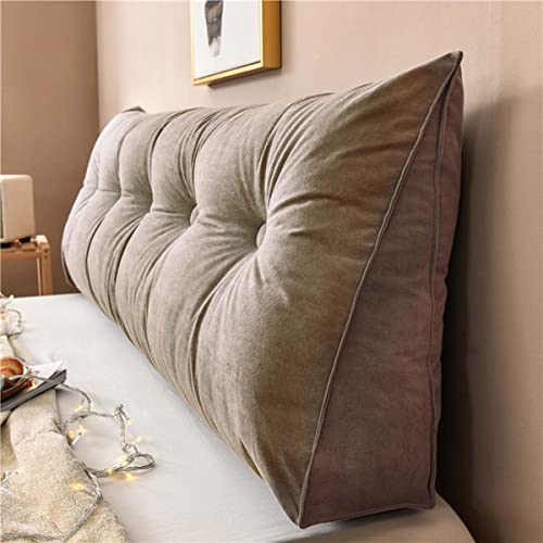 Yanman Großes Keilkissen Kopfteil Dreieckige Ruhe Lesekissen, Lendenwirbelstützkissen Taille Rückenlehne, weiches Sofa Tagesbett Positionierungsrolle, 80 x 50 x 20 cm von Yanman