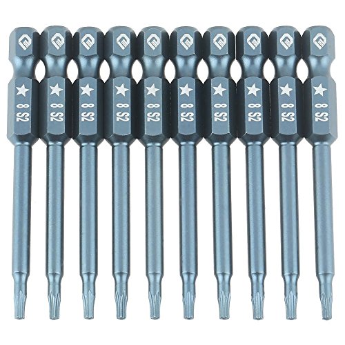 10 Stücke Schraubendreher Bits, 1/4 zoll H6.3 * 65 * TS8 Sechskantschaft 65mm Fünf Sterne Schraubendreher Bits Set S2 Stahl MagneticScrewdrivers Bit von Yanmis