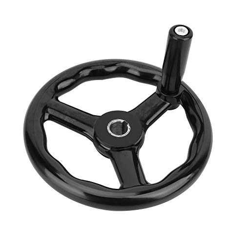 200 x 18mm 3-Speichen-Handrad Bakelit Maschinen Anti-Rutsch-Handrad mit Griff (schwarz) von Yanmis