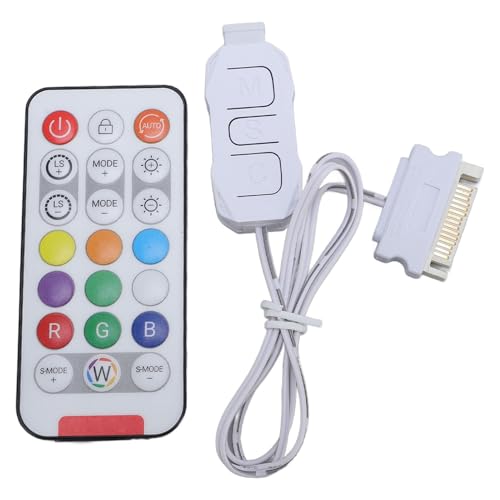 ARGB -Controller -Kit, PC -Lüfter -Controller Sata Netzteil Computer -Lüfter -Controller mit 21 Tasten Fernbedienung für 5 V 3 PIN PC Regenbogen -LED -Streifen von Yanmis