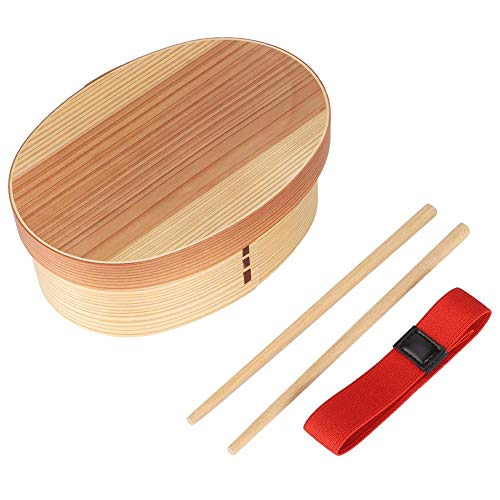 Yanmis Bento Box, 1Layer Bento Box Holz Brotdose Holz-Sushi Geschirr Schüssel Lebensmittelbehälter, Perfekt für die Lagerung von Sushi, Gemüse, Reis und etc. von Yanmis