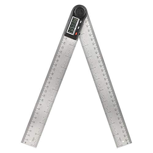 Digitalanzeige Winkellineal, 2-in-1 Elektronisches Winkelmessgerät mit Verriegelungsknopf 0-360 ° Holzbearbeitungslineal Multifunktions-Winkelmesser(300mm) von Yanmis