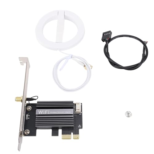 Doppelband Wireless Network Card, PCI E WiFi6 5.2, 900 Mbit/S für 10 11, mit 2,4 GHz, 5 GHz (8DB-Antenne) (Verlängerungskabelantenne) von Yanmis