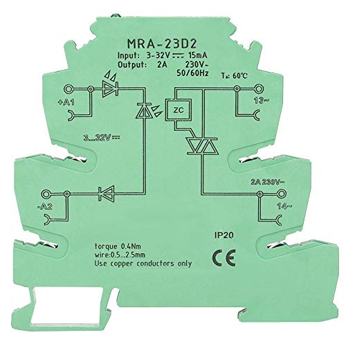 Halbleiterrelais, MRA-23D2 3-32VDC 2A 25Hz Ultradünner 6,2-mm-Relaismodul-Halbleiterrelaisplatine TRICA Bidirektionaler Thyristor von Yanmis