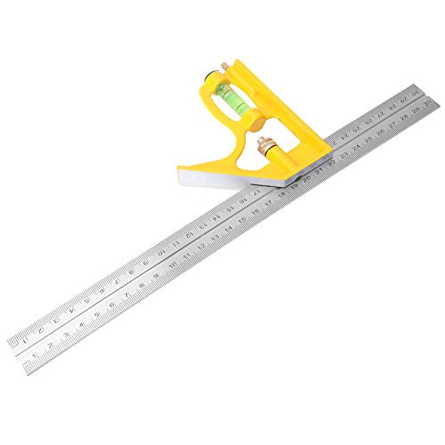 Kombinationswinkellineal, quadratischer verstellbarer Winkelmesser aus Edelstahl für 180 °, 135 °, 90 °, 45 ° Holzbearbeitungsmesswerkzeug von Yanmis