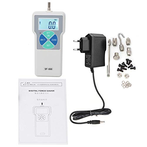 Kraftmessgerät, SF-500 LCD-Display Tragbares Push- und Pull-Messgerät Digitales Kraftmessgerät 500N 100-240V Überlastschutz(EU Plug) von Yanmis