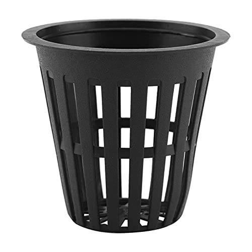 Net Pot Cup, 10 Stück Mesh Töpfe für Hydroponik Kunststoff Hydroponic Korb für erdloses Pflanzen Langlebig Geeignet für Garten, Balkon(Schwarz) von Yanmis