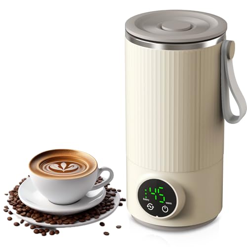 Reisewasserkocher, 400 Ml USBWasserkocher, 55 °C Elektrischer Wasserkocher, Tragbarer Warmwasserkocher aus Edelstahl, 2 X 3000 MAh Wiederaufladbare Batterie, Klein und von Yanmis