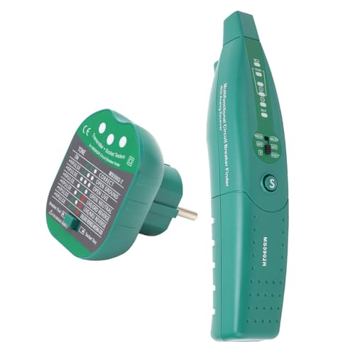 Steckdosentester, MS5902 AC 220V Sicherungsautomat Sicherungsfinder EU Steckdosentester Circuit Breaker Finder for (EU Plug) für den Wiederaufbau des Stromnetzes und die von Yanmis