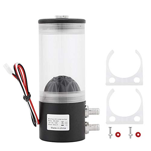 Wasserkühler Kühler, 500L/H 10W DC 12V CPU Wasserkühlpumpe CO2 Wasserkühler Pumpentank für PC Kühlkörper von Yanmis