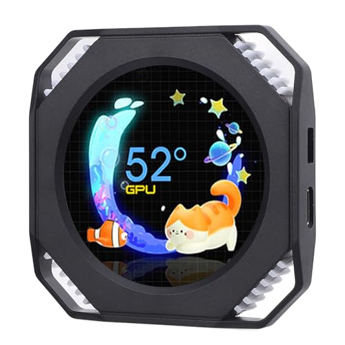 Yanmis 2.1in -Anzeigebildschirm, PC -Sensorfeld, USB RGB GPU -CPU -Temperaturanzeige, PC -Fall Sekundärbildschirm, DIY -Wasserkühlerbildschirm, Computerzubehör (Black) von Yanmis