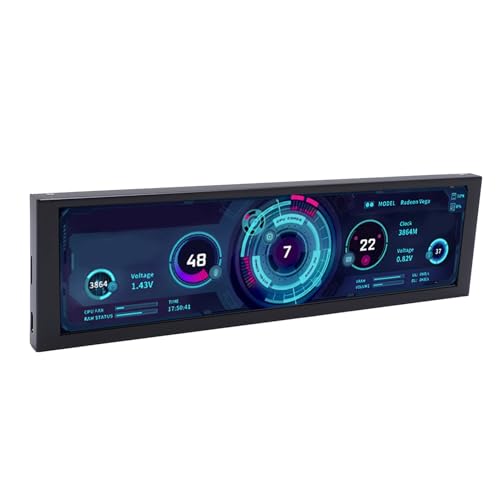 Yanmis 8,8 -Zoll -Computer -Sekundärbildschirm, 1920x480 Display mit Gehäuse, Typ -C -PH -Schnittstelle, PC -Sekundärbildschirm Unterstützt Bis zu 256 G, Geringem Stromverbrauch und von Yanmis