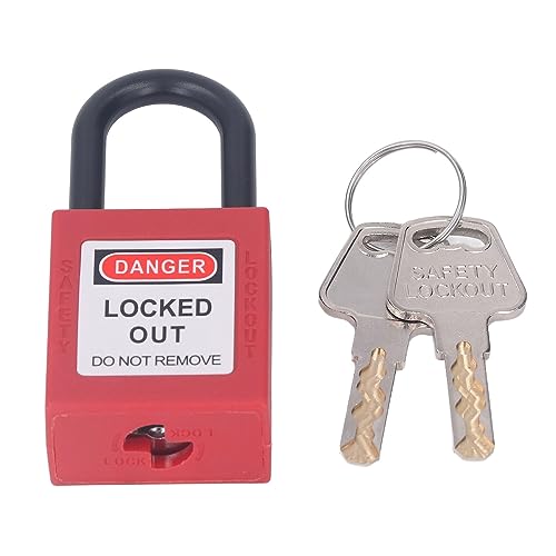 Yanmis Compact Nylon Lockout Tagout Lock 12 Einfügen von Kernsicherheit Vorhängeschloss für die Energieisolation, Leichtes Red Lockout -Tagout -Kit von Yanmis