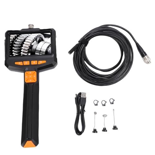 Yanmis Endoskopkamera mit Licht, 1080p HD -Inspektionsborscope -Kamera mit 4,3 Zoll Bildschirm, 8 LED -Leuchten, 16,5 Fuß Halb Starrer Kabelbohrungsbereich, IP67 Water Proof von Yanmis