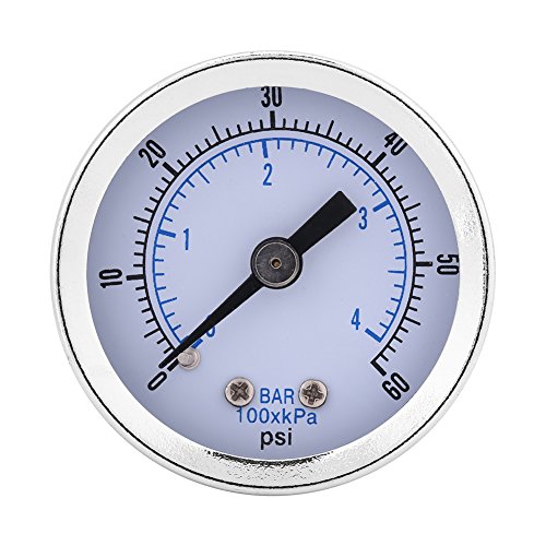 Yanmis Luftdruckmesser, 0-60psi 0-4bar Manometer 1/8" BSPT Manometer Hydraulik Manometer für Wasser Luft ?l Dial Instrument von Yanmis