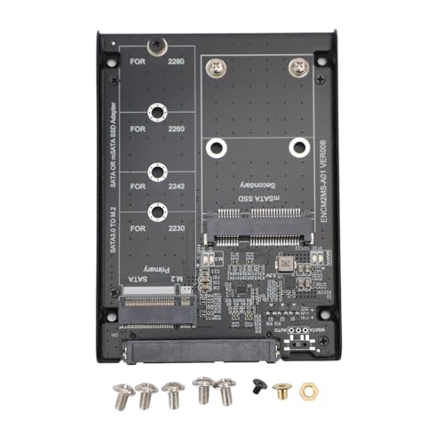 Yanmis M.2 NGFF MSATA SSD -Gehäuse, die Sowohl M.2 NGFF Key B- Auch MSATA -Interfaces -Konverter -Adapter -Kartenkartengehäuse für 7, 8, 10, 11, 2003 für für OS X Unterstützt von Yanmis