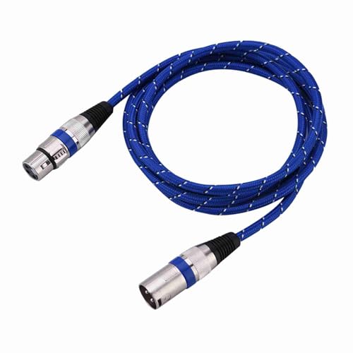 Yanmis MIC-Audiokabel XLR Männlich Bis Weiblicher Stecker Langlänge Nylonwebennetz für Mikrofon 1m-20m Blau (1,8 Meter) von Yanmis