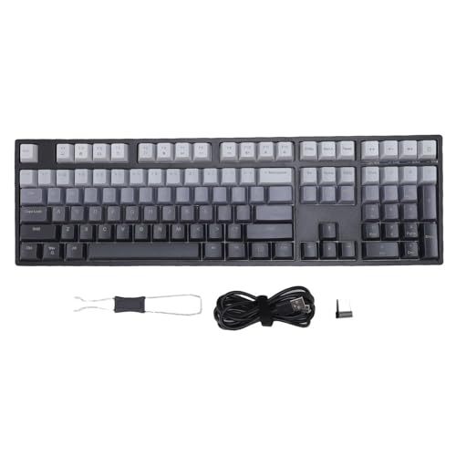 Yanmis Mechanische Gaming -Tastatur, BT 2,4 GHz USB C 3 Modus Kabel Wireless Keyboard Blue LED Backnit Beleuchtet, 108 Tasten, Heiße, Austauschbare Blaue Schalter für Computer von Yanmis