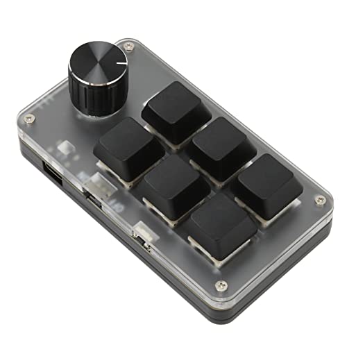 Yanmis Mechanische Mini-Tastatur mit rotem Schalter, programmierbarer Doppelmodus-Taste, Design für Spiele und Büromedien (6 Tasten mit 1 Taste) von Yanmis
