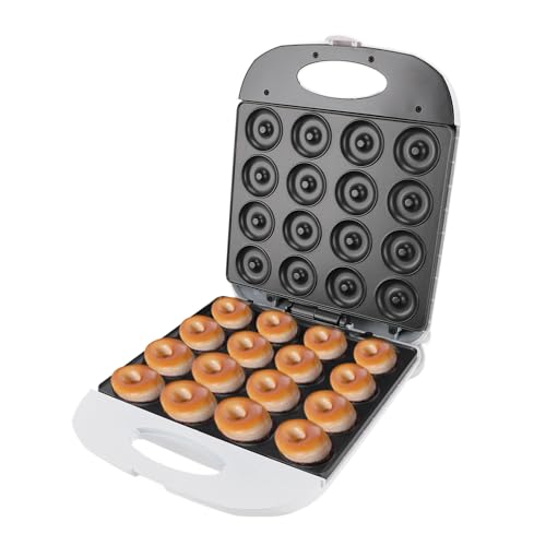 Yanmis Mini Donut Maker Machine, 16 Slot 1400W Elektrische Donut -Maschine Intelligente Temperaturregelsystem für Frühstücksdesserts Snacks (EU -Stecker 220 V) von Yanmis