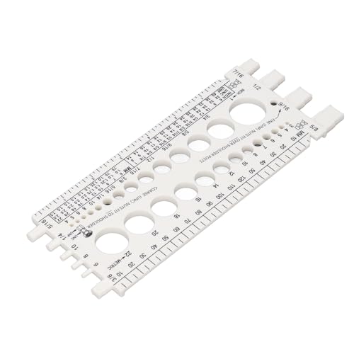 Yanmis Nussschraube/Befestigungselement -Gewinde -Prüfer Kompakt und Leicht für Werkzeugkästen oder Arbeitbänke aus Dickem Kunststoff mit Klarem Text und Umfassenden Größenoptionen (WHITE) von Yanmis