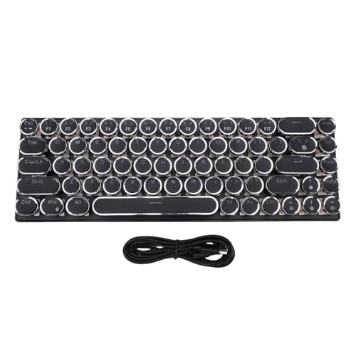 Yanmis RGB -Gaming -Tastatur, 68 Tasten Kompakt Verdrahtet Tastatur 60% LED Backlight Mechanical Feel Plug Play für PC Gaming Business Work (Schwarzer Farbe Rotschalter) von Yanmis