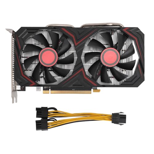 Yanmis RX 580-Grafikkarte, 256 Bit GDDR5 1380/7000 MHz, PCI Express 2.0-Gaming-GPU-Grafikkarte, Dual-Lüfter für Büro- und PC-Gaming von Yanmis