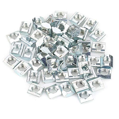 Yanmis T-Nutenstein, 50 STK. M6 * 10 * 5 T-Nutenstein-Gleitmuttern Kohlenstoffstahl-Hammerkopfmutter Aluminiumprofilmutter T-Nutenstein für Aluminiumprofilzubehör der EU-Serie Typ 20 von Yanmis