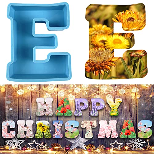 3D-Alphabet-Silikonformen für große Buchstaben Epoxid-Formen für Harz 15,2 cm DIY-Kunst Buchstabenformen Schokoladen-Backformen für Geburtstag Hochzeit Party Weihnachten Kunst Basteln Ornamente von Yanmucy