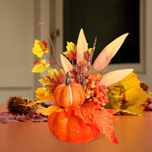 Yanmucy Künstliche Kürbisse für Halloween, Herbstdekoration, Tischdekoration, Halloween, Erntedankfest, Herbst-Kürbis-Dekor (Stil 18) von Yanmucy