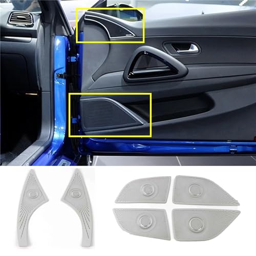 YannnnV12 Dekorativer Rahmen für die Autohupenabdeckung Für VW Scirocco R 2015-2021,Sound Frame Trim Cover Dekoration Aufkleber Edelstahl Zubehör,E-SS Silver 6pcs YannnnV12 Dekorativer Rahmen für die Autohupenabdeckung Für VW Scirocco R 2015-2021,Sound Frame Trim Cover Dekoration Aufkleber Edelstahl Zubehör,E-SS Silver 6pcs von YannnnV12