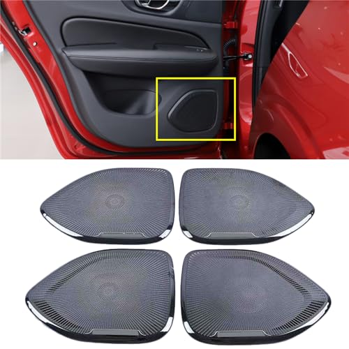 YannnnV12 Dekorativer Rahmen für die Autohupenabdeckung Für Volvo S60 V60 2020 2021,Sound Frame Trim Cover Dekoration Aufkleber Edelstahl Zubehör,B-Black von YannnnV12