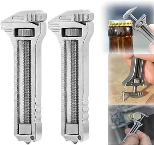 Mini-Multi-Tool aus Legierung für die tägliche Vorbereitung, kompaktes Titan-Multitool, verstellbare Größe, kleines Multitool, tragbarer Bieröffner, Nagelzieher, Herren-Geschenk für Outdoor-Camping, von Yanobia