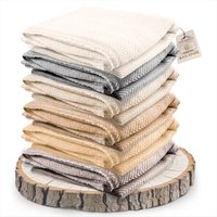 Edle Kaschmirdecke | Fischgrät Grob Weiss 135cm X 270cm Handgewebt in Nepal Kuscheldecke Wolldecke Luxus Geschenk Plaid von Yanopurna