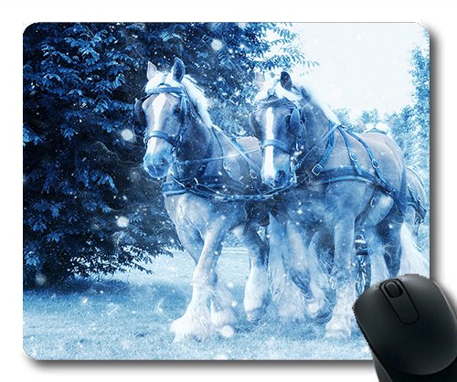 (genaue - Kante Mousepad) im Winter 马雪花 Kunst Natur - Tier - 37 Gaming - Maus mit Mac Oder Computer Mouse Pad. von Yanteng