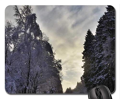 Feine und dauerhafte Gemeinsame Kanten Gaming Mouse pad, durch den Winter Mousepad funkelnden asphaltierte Straße, Maus - Pads (Forest Mouse pad) von Yanteng
