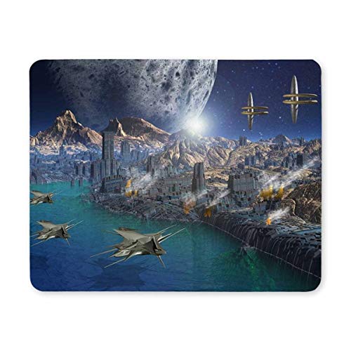 Yanteng Gaming Mouse pad, Gaming Mouse pad - Mousepad, Design - Traum - Szene MIT DEM Raumschiff in der Alien - Planeten Büro - Mousepad Dicker Mousepad Dekoration von Yanteng